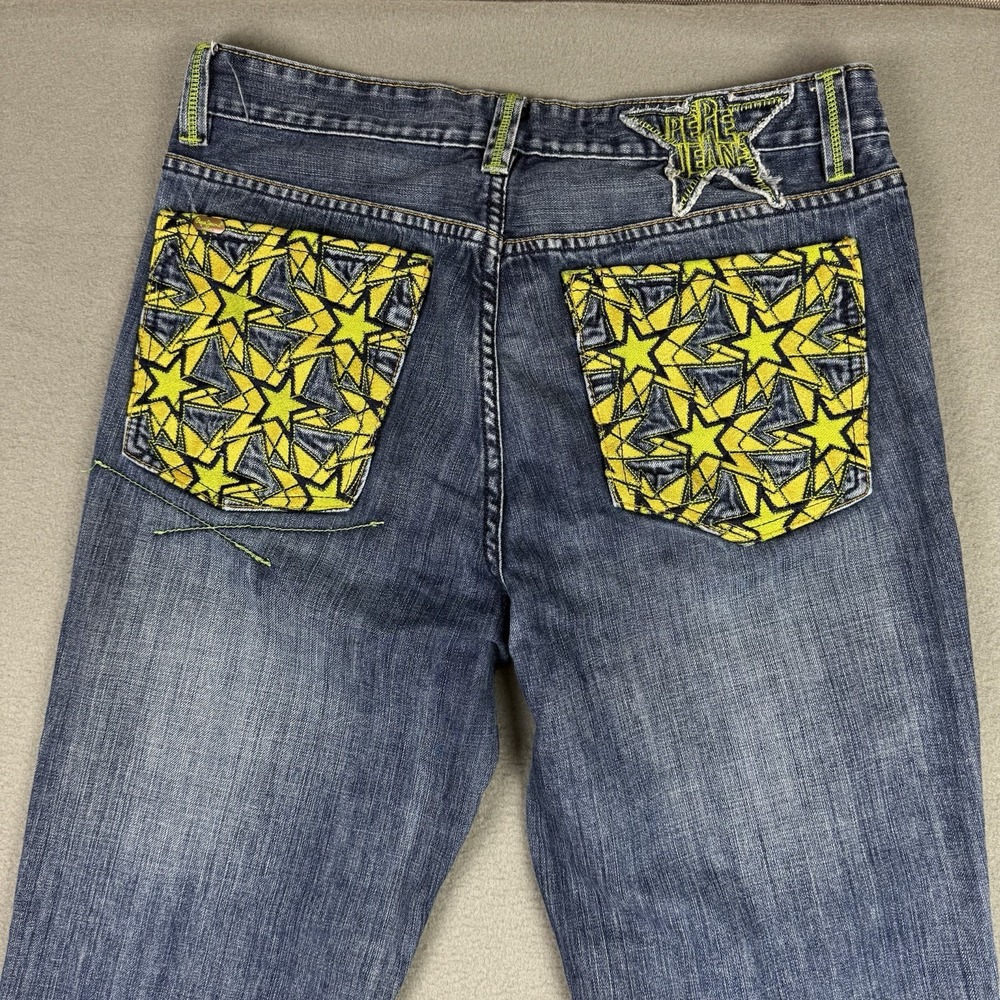 Vintage Pepe Jeans Mens 36x33 Denim Stars Skater Hip Hop Streetwear Y2K